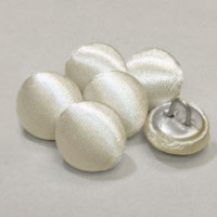 W-1034-Bridal White Satin Bridal Button, 3 Sizes - Priced by the Dozen